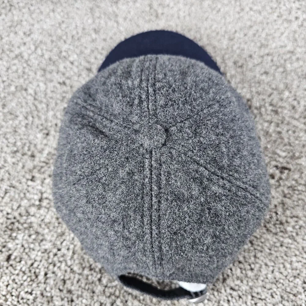 J Crew Hat Baseball Cap Gray Blue Wool Blend Strap Back Two Tone Adjustable OSFM